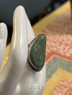 Wilson Padilla Turquoise Ring Signed Vintage Sterling Size 7.75