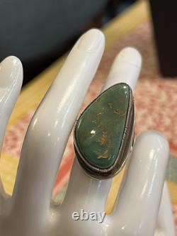 Wilson Padilla Turquoise Ring Signed Vintage Sterling Size 7.75