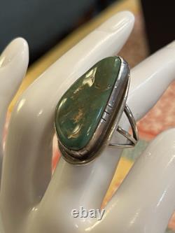 Wilson Padilla Turquoise Ring Signed Vintage Sterling Size 7.75