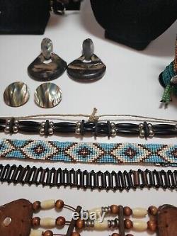 Women's Navajo Native American Jewelry Lot Necklaces Bracelets Earrings VTG