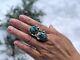 Women's Vintage Navajo Kingman Turquoise Ring Native American Jewelry sz 10