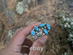 Women's Vintage Navajo Turquoise Cluster Ring Native American Jewelry sz 7.75