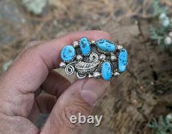 Women's Vintage Navajo Turquoise Cluster Ring Native American Jewelry sz 7.75