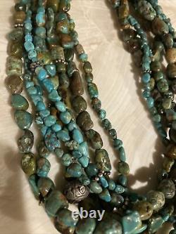 Womens Vintage Native American Indian Jewelry, Southwest Turquoise Necklace