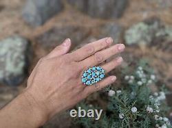 Womens Vintage Navajo Turquoise Cluster Ring Native American Jewelry sz 6.5