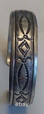 Wonderful Vintage Sterling Silver Navajo Sterling Cuff Bracelet Gilbert Begay
