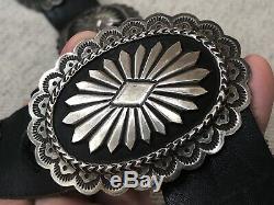 Wow! Rare Substantial JP Navajo Indian Vintage Sterling Silver Concho Belt