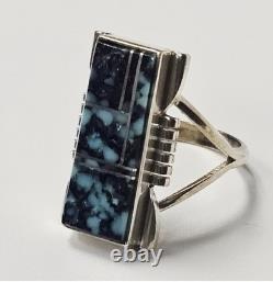 Yazzie Navajo Sterling Turquoise Ring 5.8 Grams Size US 8.5 Vintage