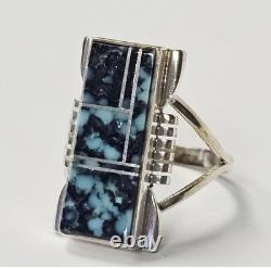Yazzie Navajo Sterling Turquoise Ring 5.8 Grams Size US 8.5 Vintage