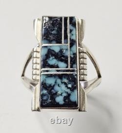 Yazzie Navajo Sterling Turquoise Ring 5.8 Grams Size US 8.5 Vintage
