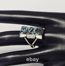 Yazzie Navajo Sterling Turquoise Ring 5.8 Grams Size US 8.5 Vintage
