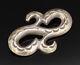ZUNI NAVAJO 925 Silver Vintage Double Etched Swirls Brooch Pin BP9819