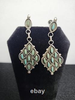 ZUNI Sterling Silver clip On earrings Ring & Bracelet SET Turquoise Sz 8