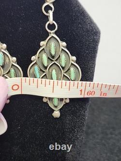 ZUNI Sterling Silver clip On earrings Ring & Bracelet SET Turquoise Sz 8