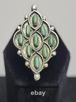 ZUNI Sterling Silver clip On earrings Ring & Bracelet SET Turquoise Sz 8
