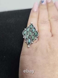 ZUNI Sterling Silver clip On earrings Ring & Bracelet SET Turquoise Sz 8