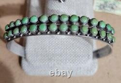 Zuni Green Turquoise Bracelet & Ring sz 6 Vintage Old Native American Jewelry NV