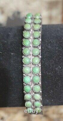 Zuni Green Turquoise Bracelet & Ring sz 6 Vintage Old Native American Jewelry NV