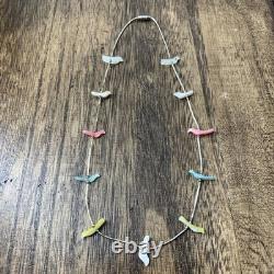 Zuni Liquid Silver Fetish Necklace Vintage Native American Jewelry