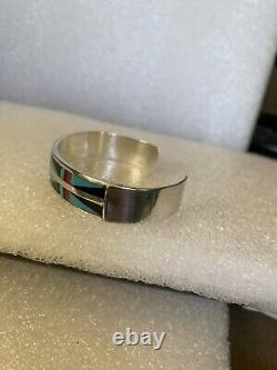 Zuni Native American Vintage Sterling Silver, Inlaid, Cuff Bracelet