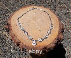 Zuni Necklace Native American Jewelry NA Opal White Buffalo Inlay Sterling