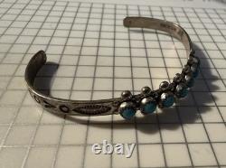 Zuni Turquoise Cuff Bracelet Sterling Silver Vintage c. 1970's