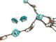 Zuni Turquoise Multi Stone Sterling Silver Sunface Necklace Earrings Set Vintage