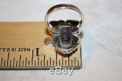 Zuni Vintage 925 Sterling Silver Horned Kachina Ring Signed Sybil Cachini Size 6